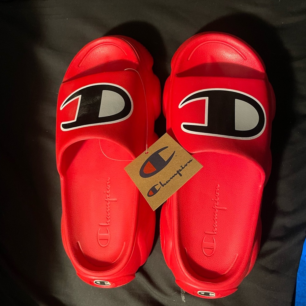 Champion Bold Red Men's Slide Sandals